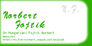 norbert fojtik business card